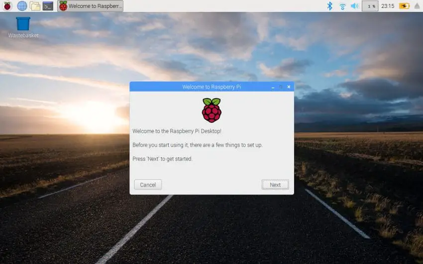 raspberry pi os desktop logged in