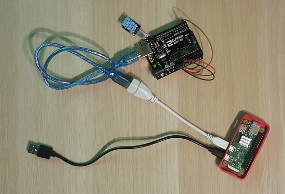 Raspberry pi Arduino weather station