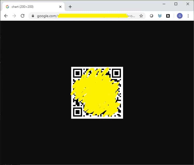 Google auth QR code to scan