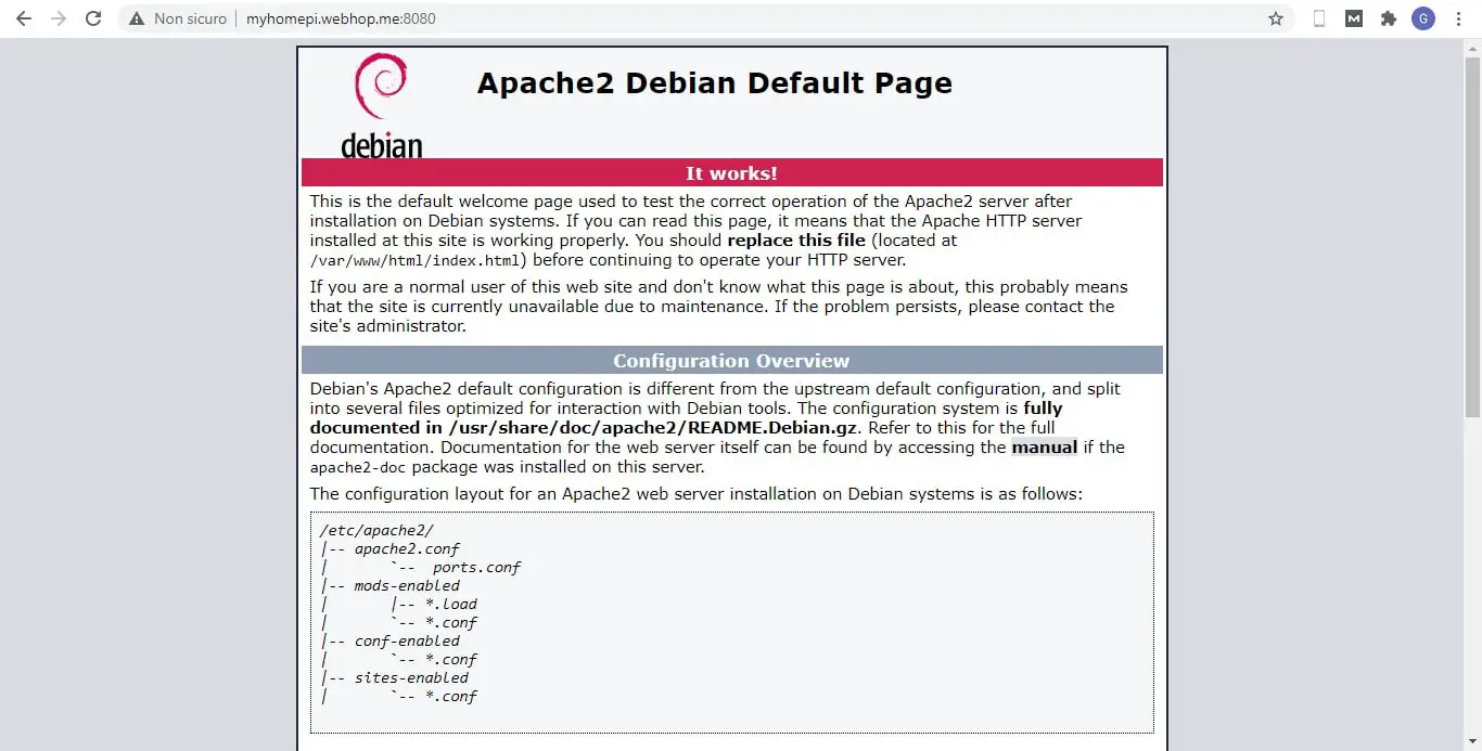 Dynamic DNS apache default page