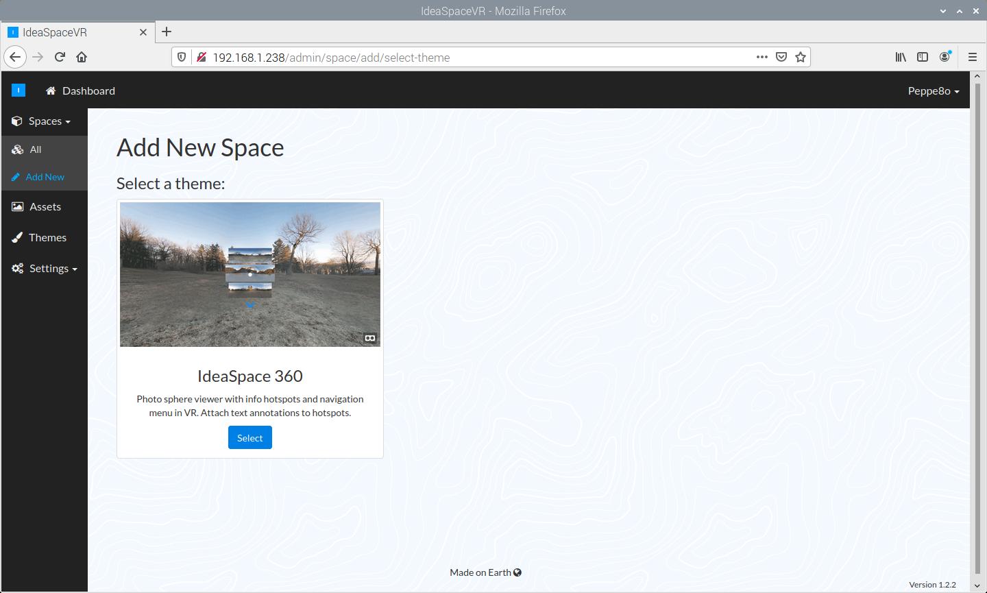 IdeaSpaceVR Spaces add new