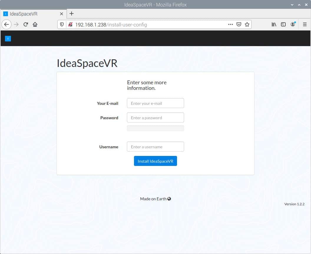 IdeaSpaceVR install first user