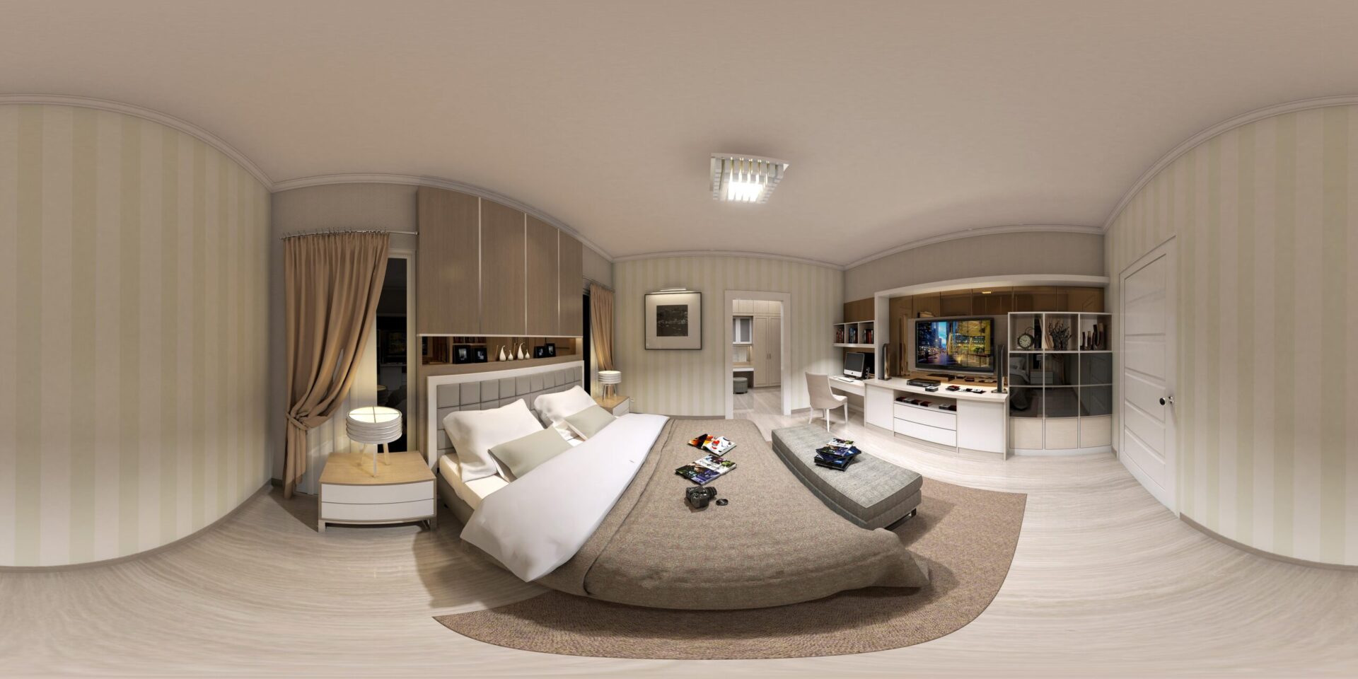 bedroom 360 degrees photosphere plain example
