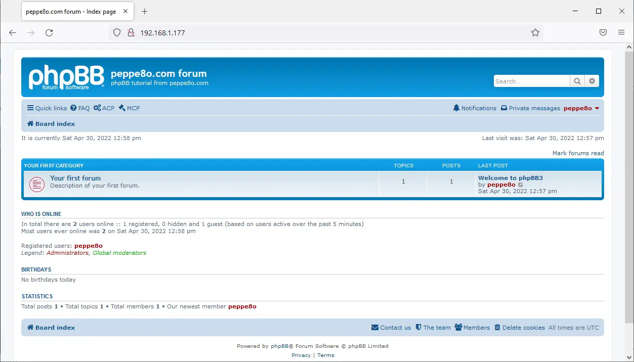 phpBB home