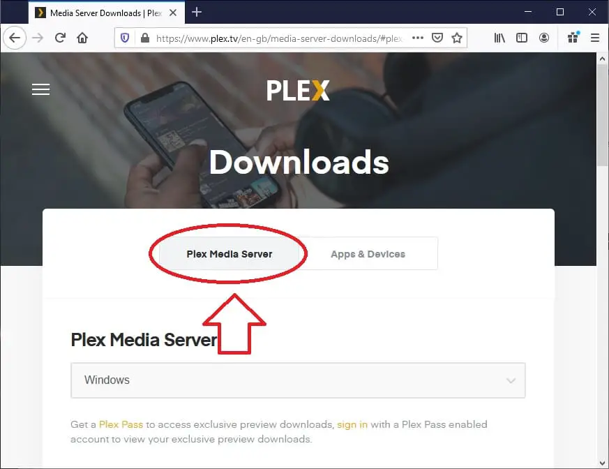 Get Plex Server installer link - 01