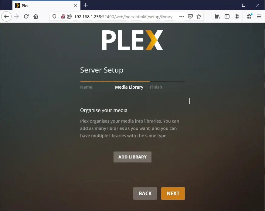Plex Server web setup - 05