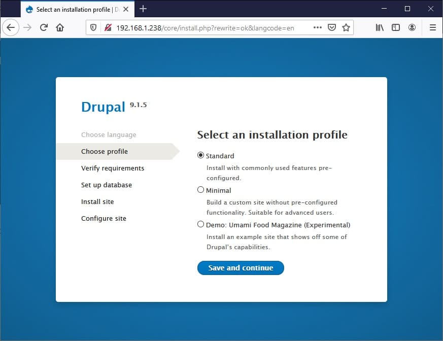 Raspberry PI Drupal install - 02 profile
