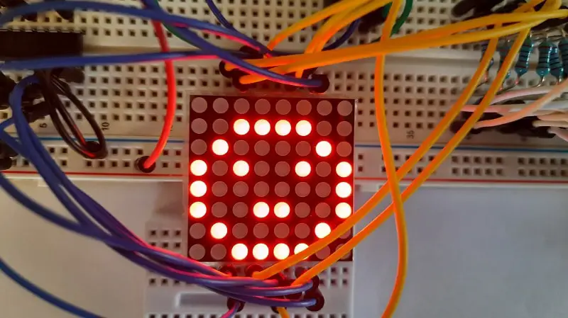 Raspberry PI 8x8 led matrix detail 1