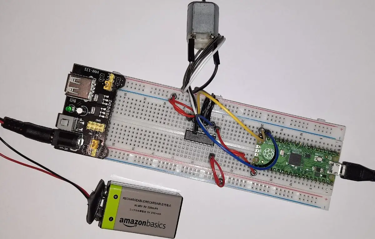 raspberry pi pico L293D dc motor featured image