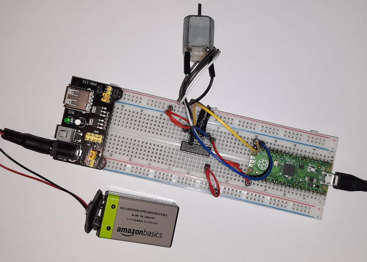 raspberry pi pico L293D dc motor featured image