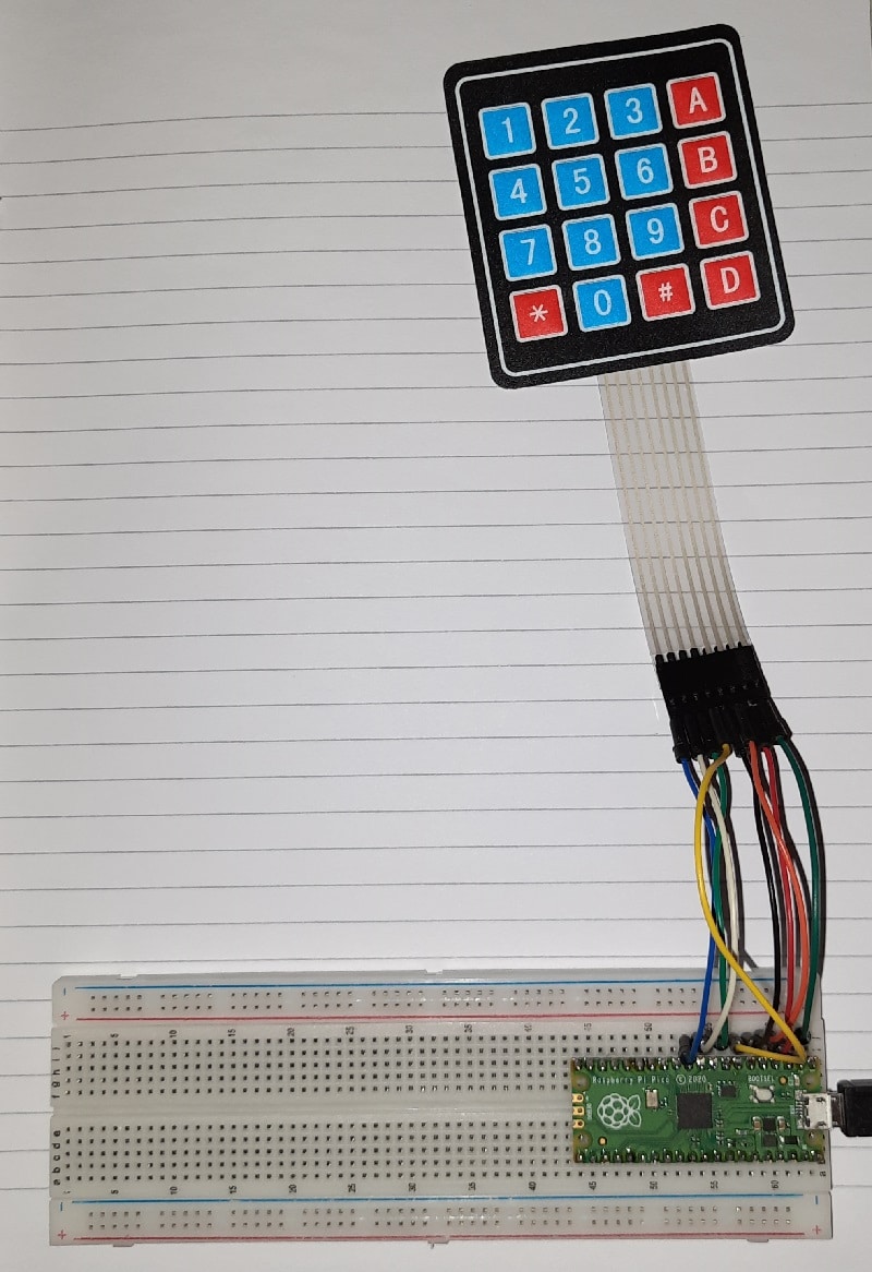 Raspberry pi pico 4x4 keypad wiring details 01