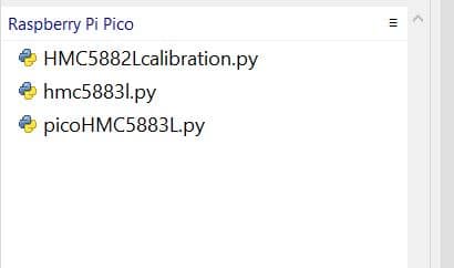 Raspberry PI Pico HMC5883L folder files