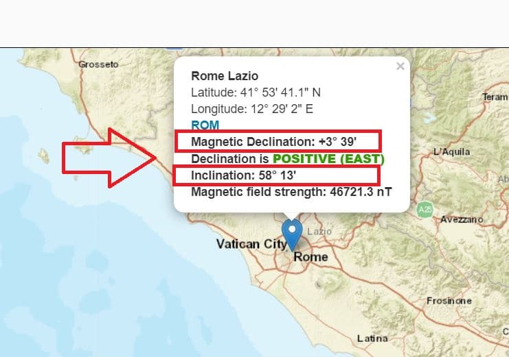 Rome Magnetic Declination
