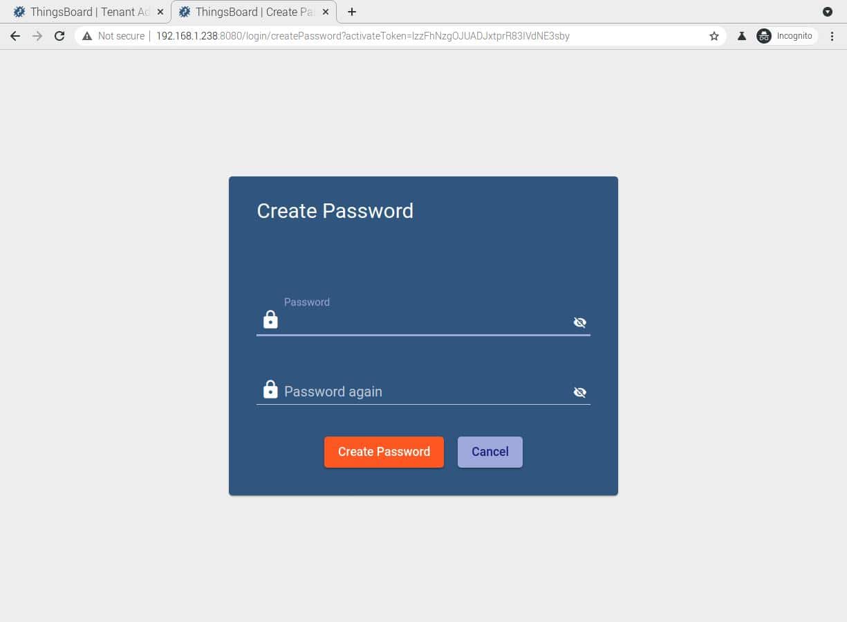 thingsboard tenant admin create password
