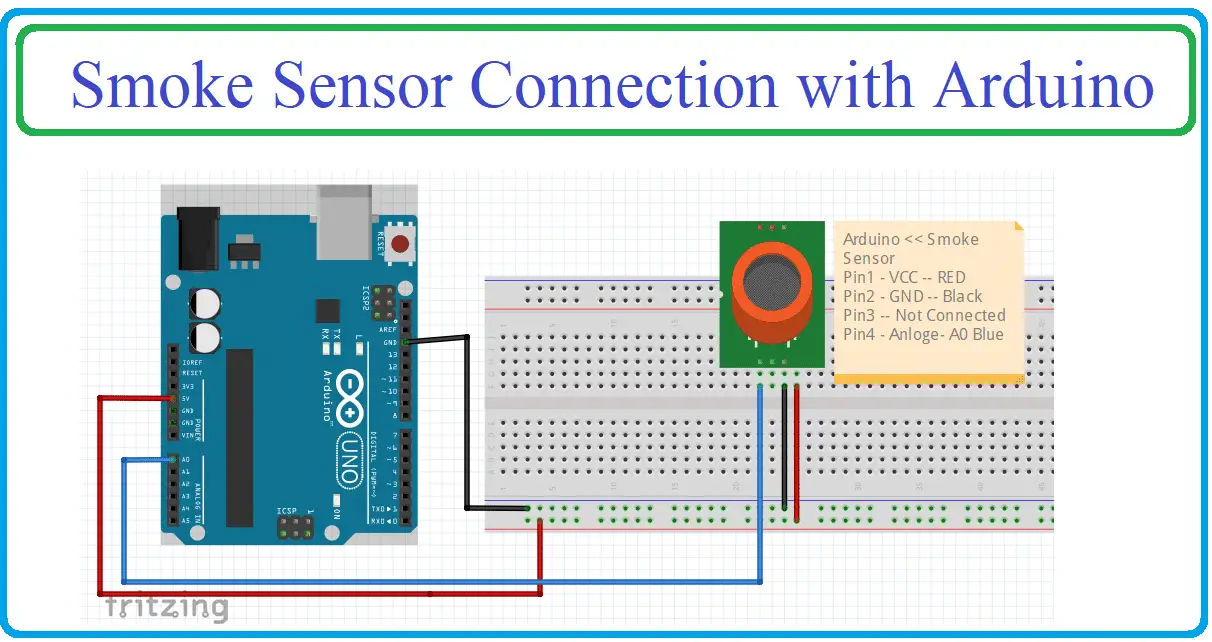 Arduino MQ-2 smoke sensor wiring diagram