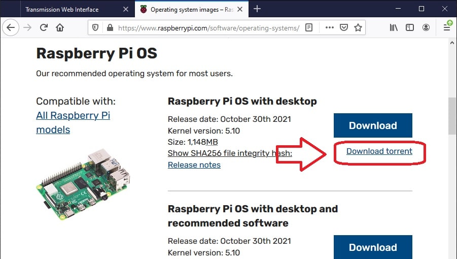 Raspberry PI OS download torrent link