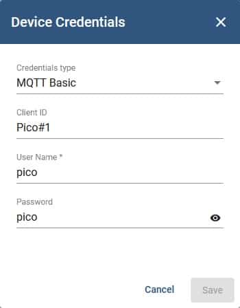 W5100S-EVB-Pico thingsboard mttq authentication settnigs