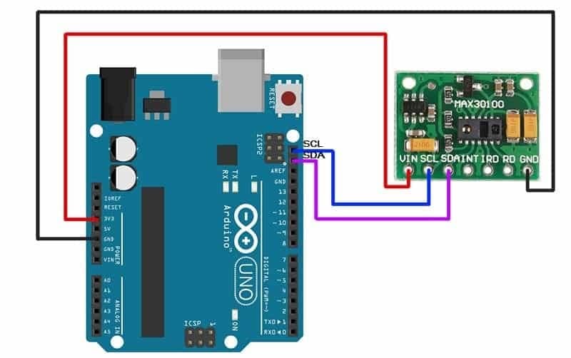 MAX30100 arduino wiring diagram