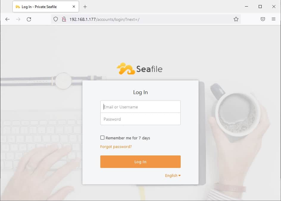 Seafile login page