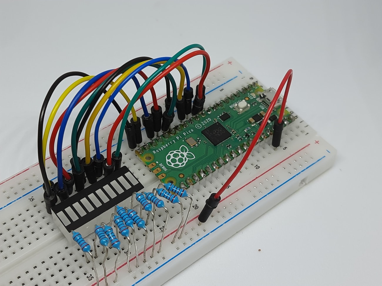 Raspberry PI Pico 10 segment led bar details 01