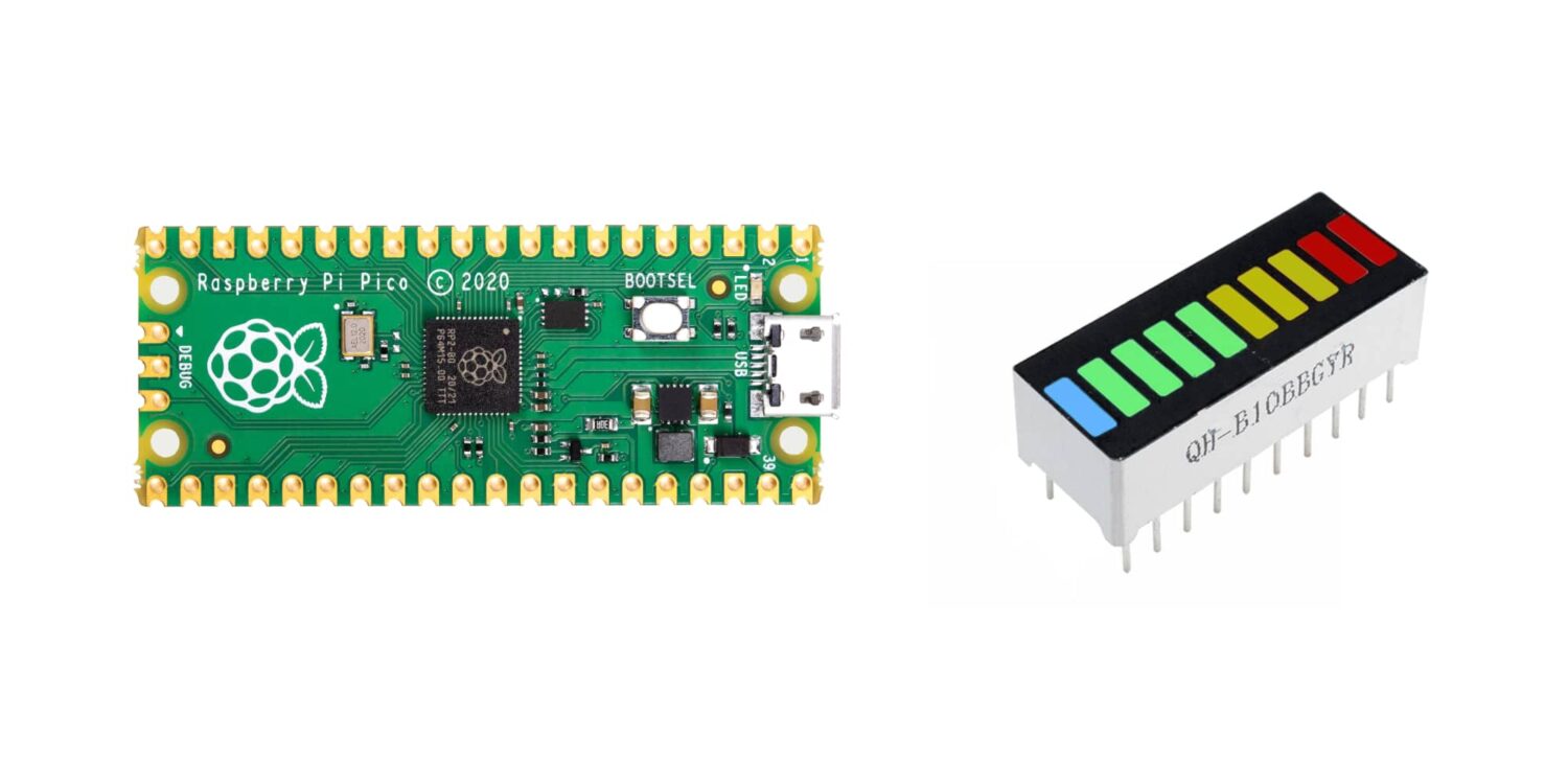 Raspberry PI Pico 10 segment led bar featured image