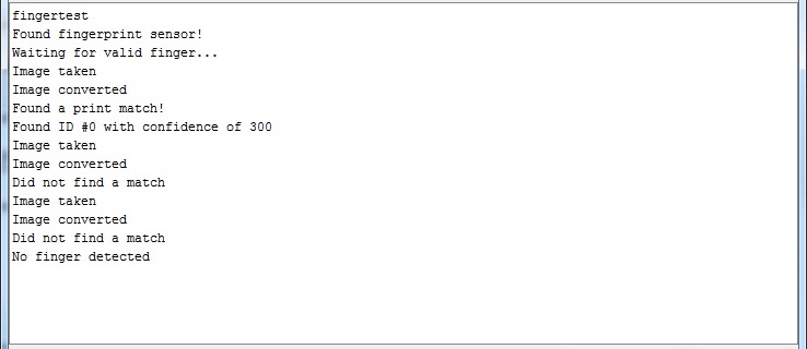 fingerprint sensor arduino matching