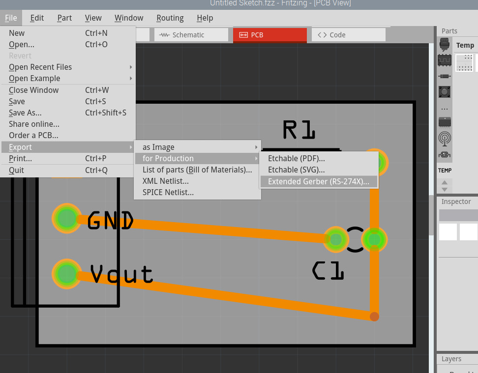 fritzing-export-gerber