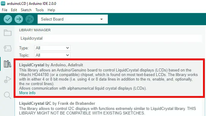 arduino-liquidcrystal-library-manager