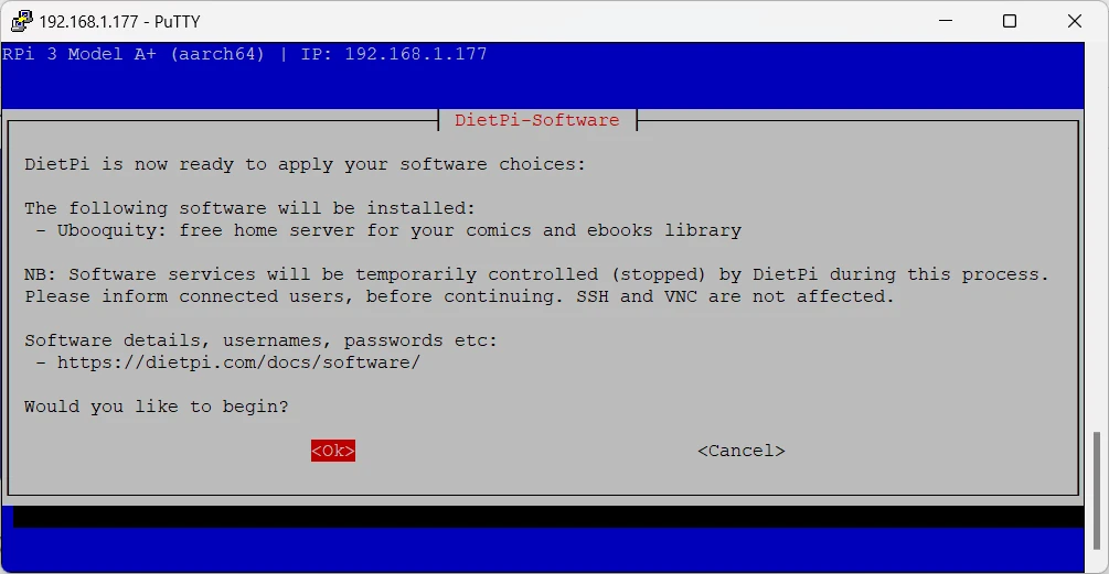 dietpi-software-install-ubooquity-confirmation