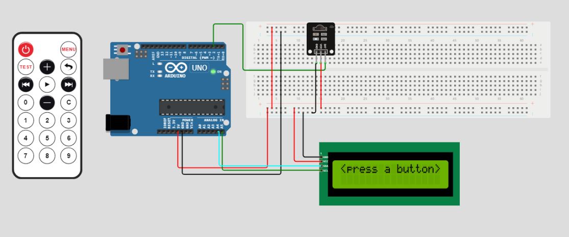 Remote control simulation 1 with Arduino Uno 