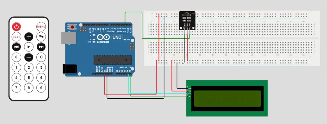 Wiring diagram of IR remote with Arduino Uno
