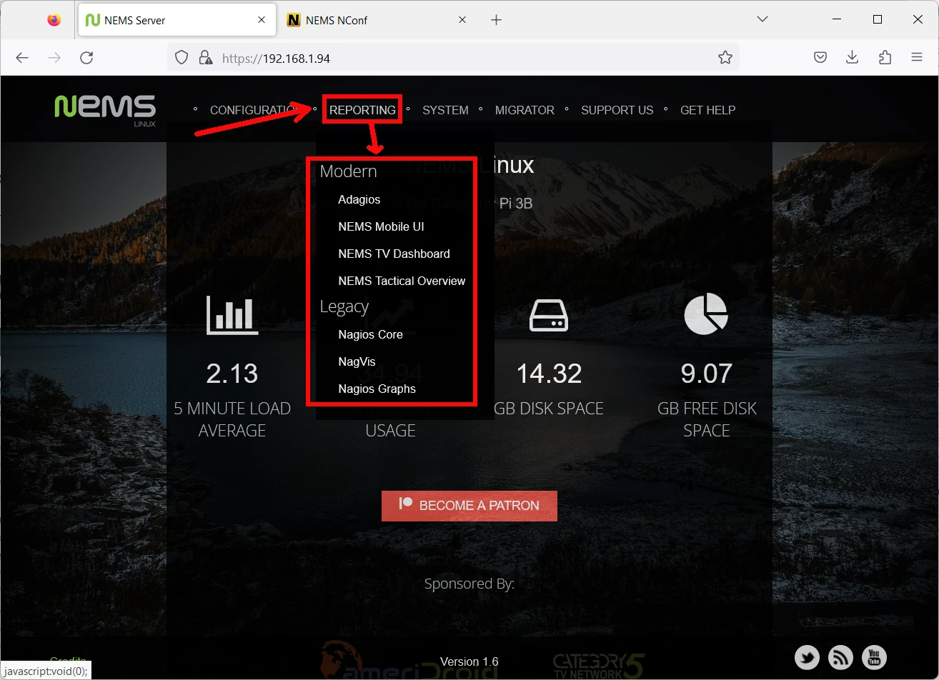 nems-raspberry-pi-reporting-menu