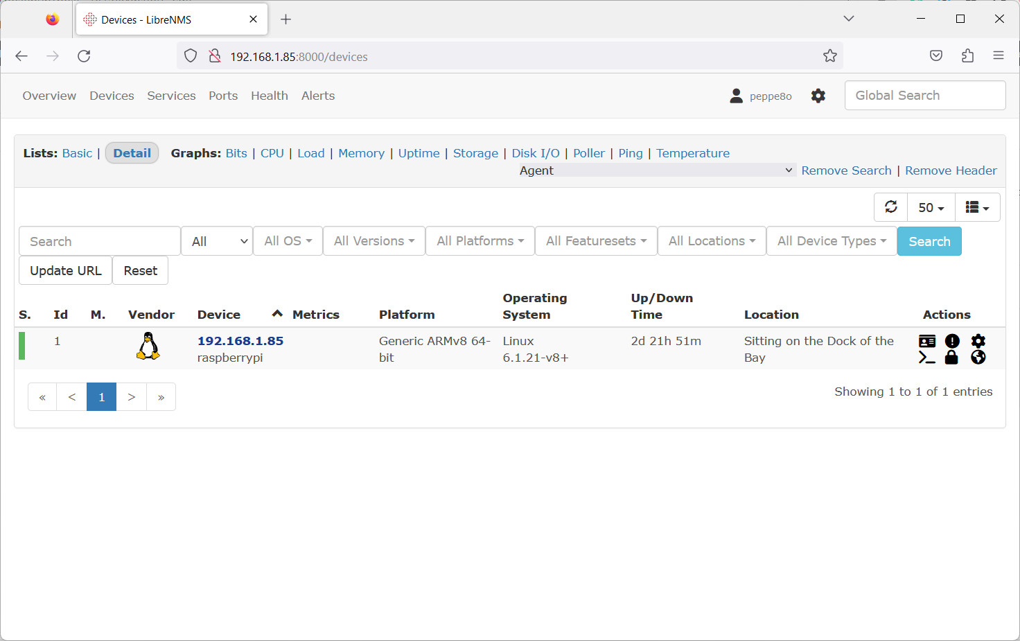 librenms-raspberry-pi-device-added