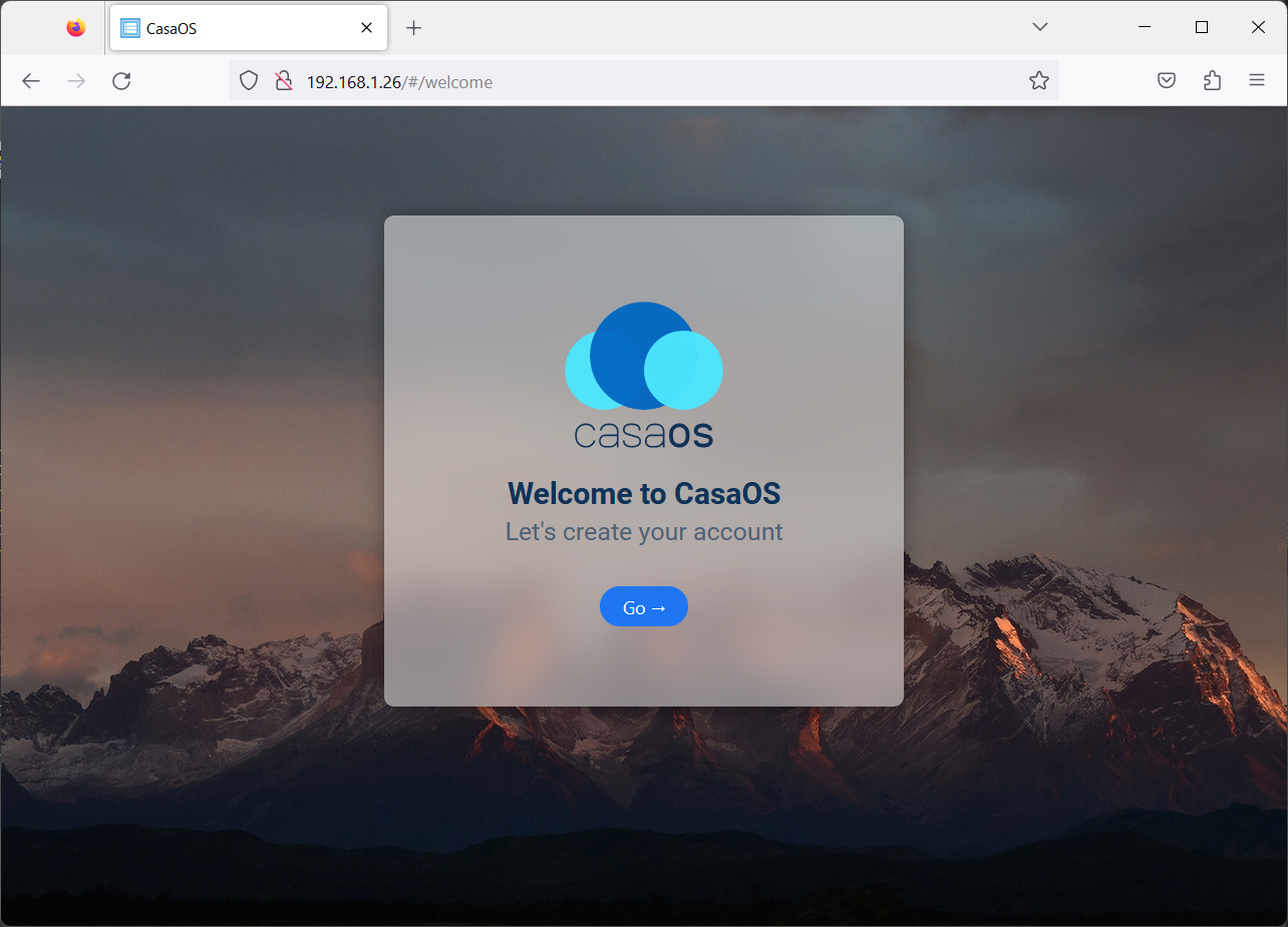 casaos-first-access-welcome