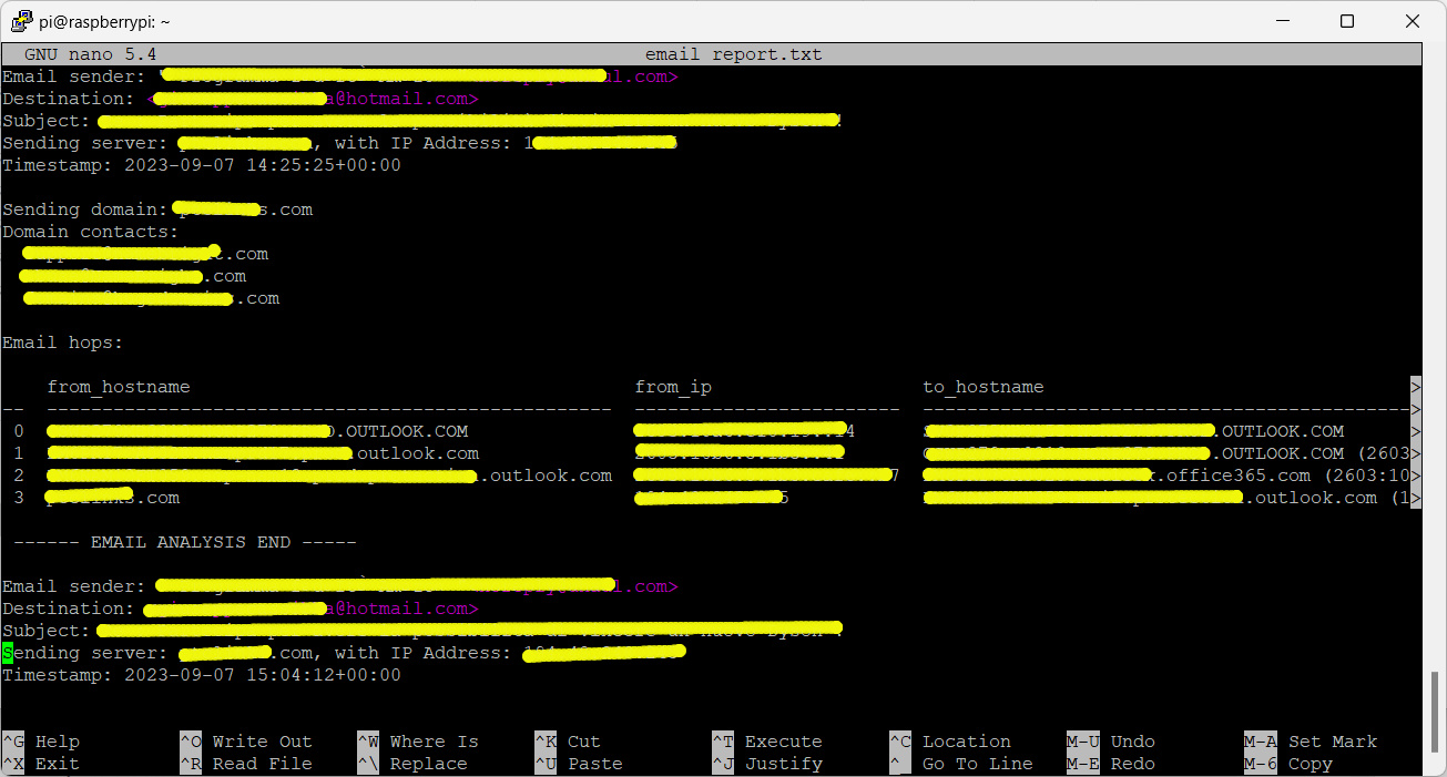 raspberry-pi-email-header-analyzer-python-output-report