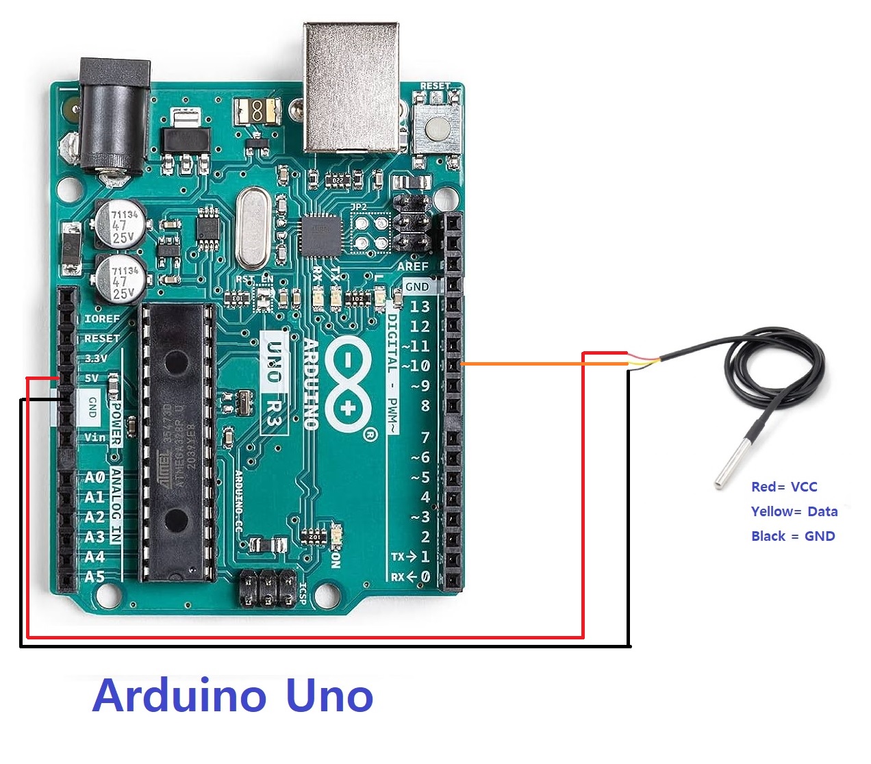 Long wire sensor wiring of DS18B20 with Arduino Uno