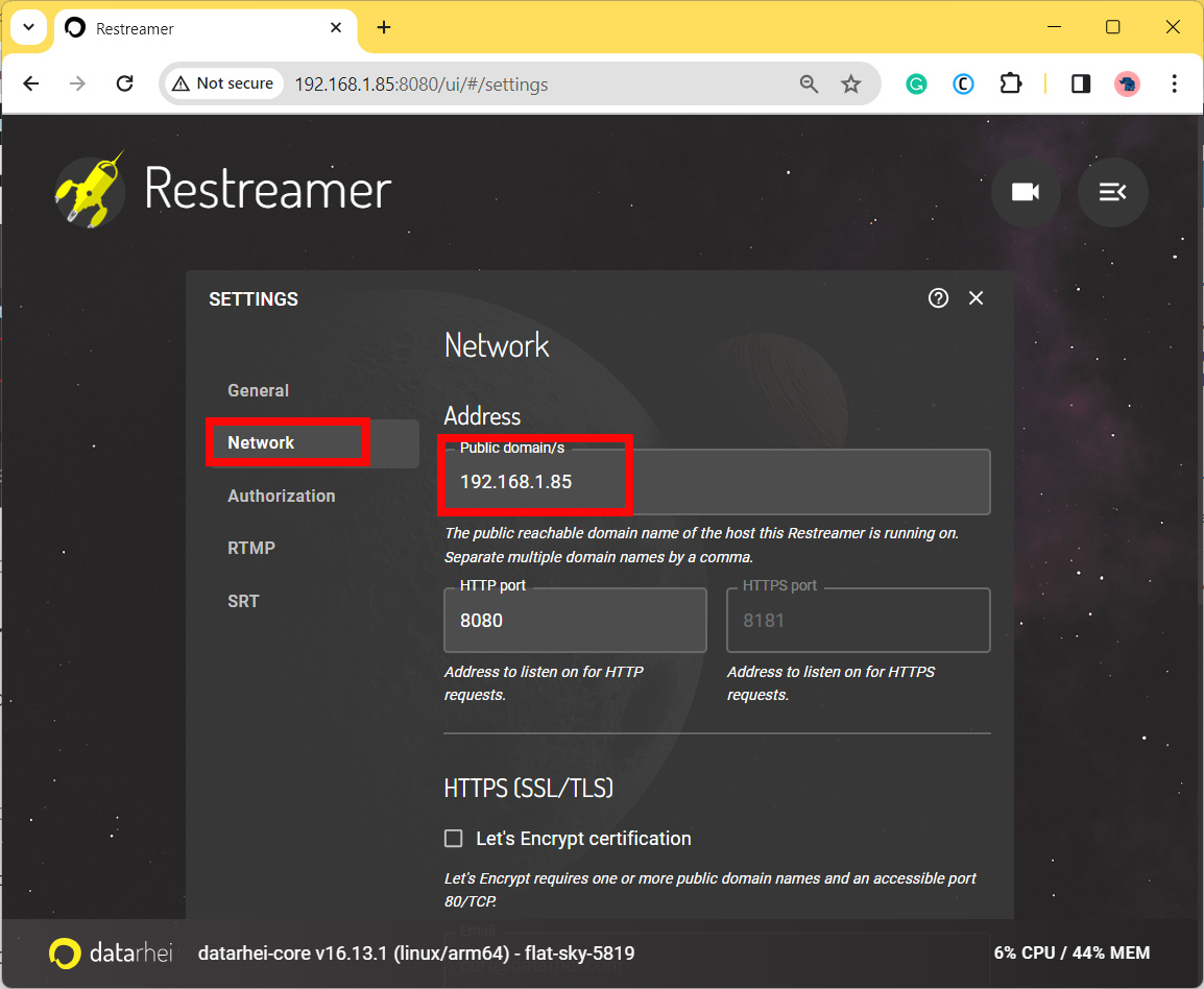 restreamer-raspberry-pi-system-network-address