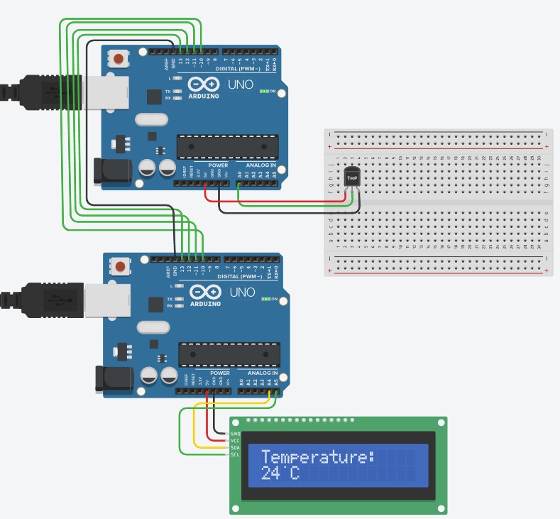 spi communication arduino temperature at 24 degrees