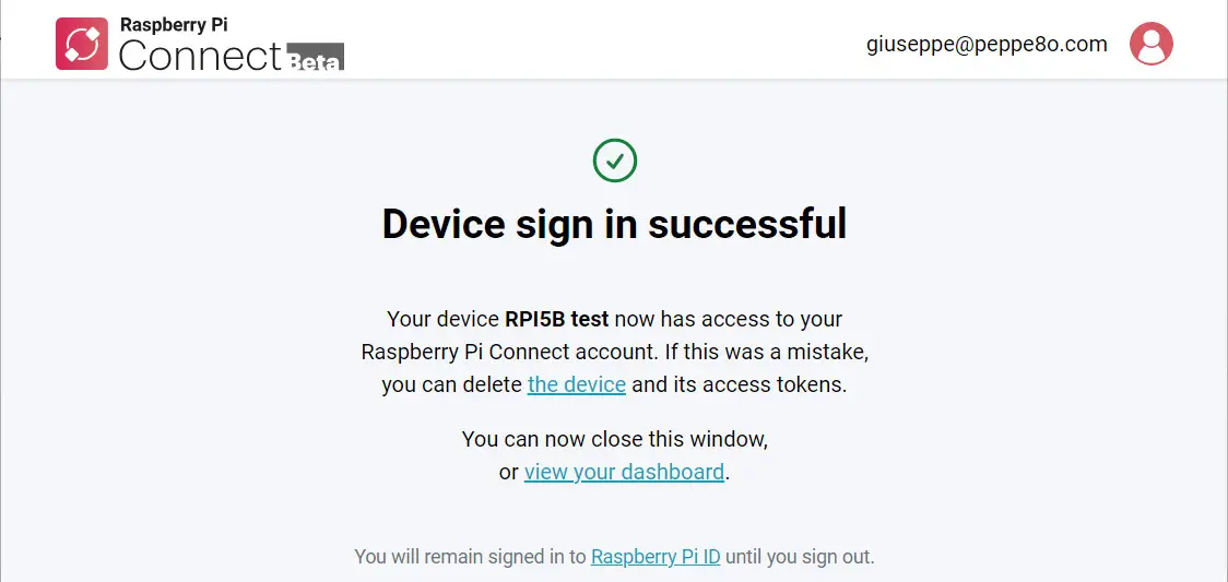 raspberry-pi-connect-device-activated