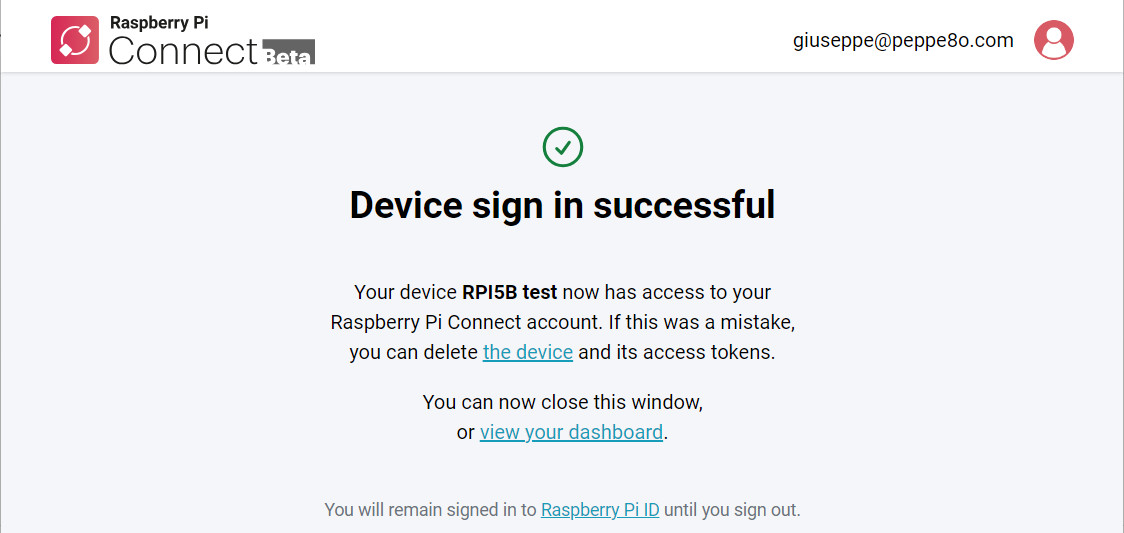 raspberry-pi-connect-device-activated