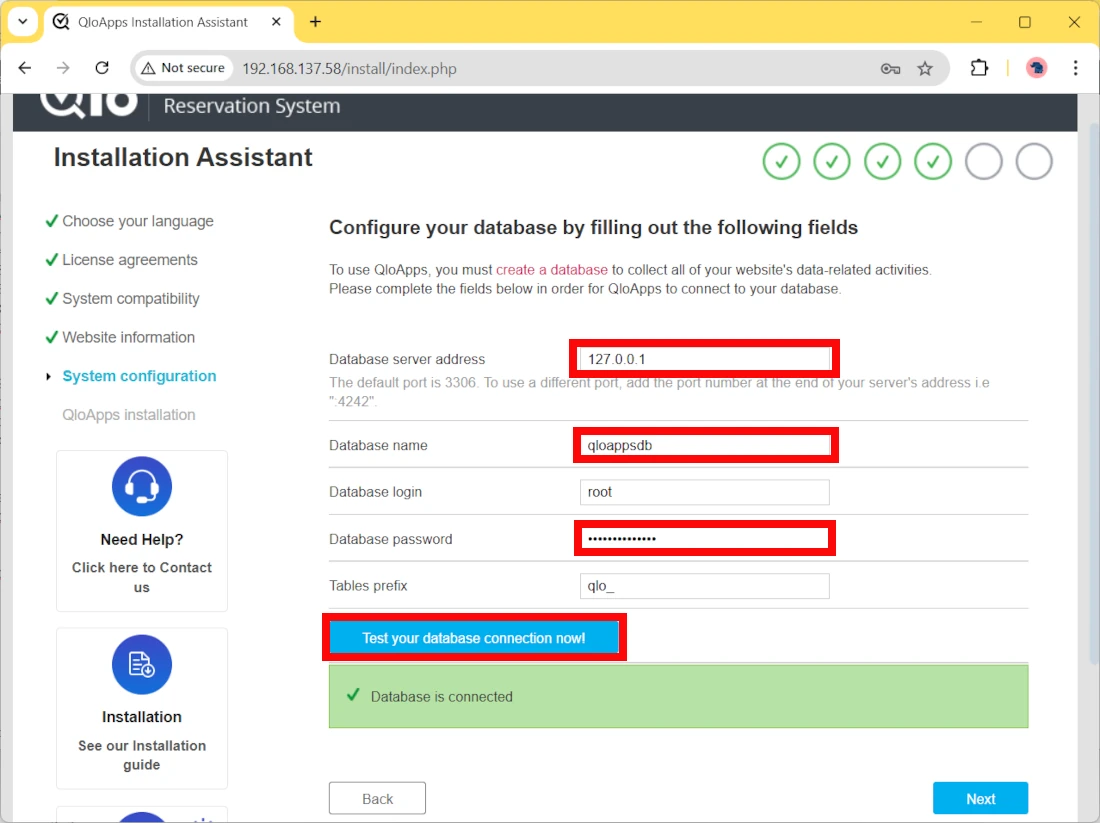 qloapps-raspberry-pi-installation-04-database