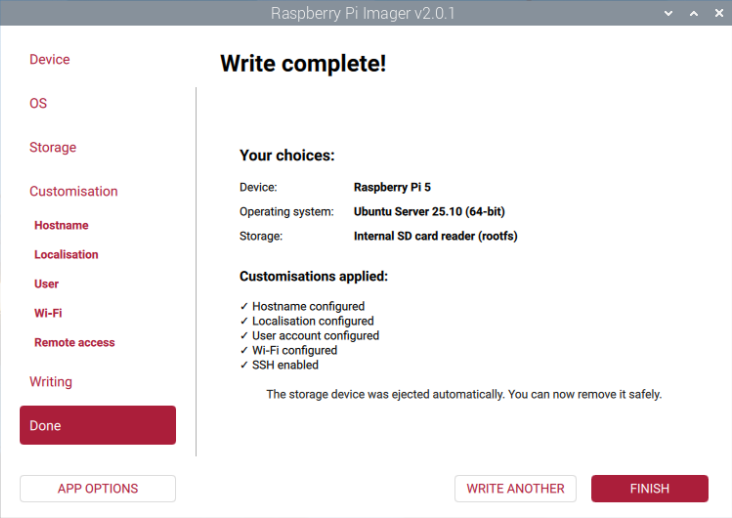 raspberry-pi-ubuntu-server-imager-11-write-finished