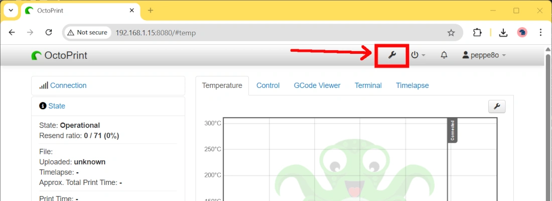 octoprint-raspberry-pi-dashboard-settings