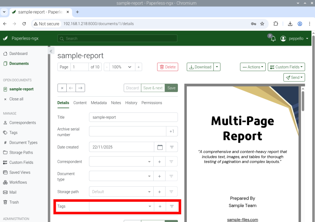 paperless-ngx-raspberry-pi-document-details