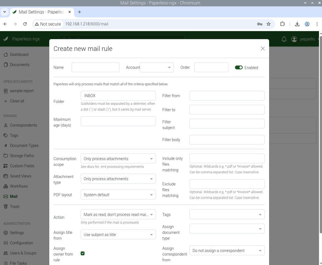 paperless-ngx-raspberry-pi-mail-rules