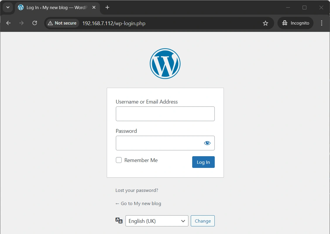 wordpress-raspberry-pi-login