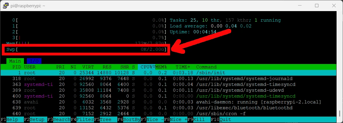 htop-raspberry-pi-swap-memory-value