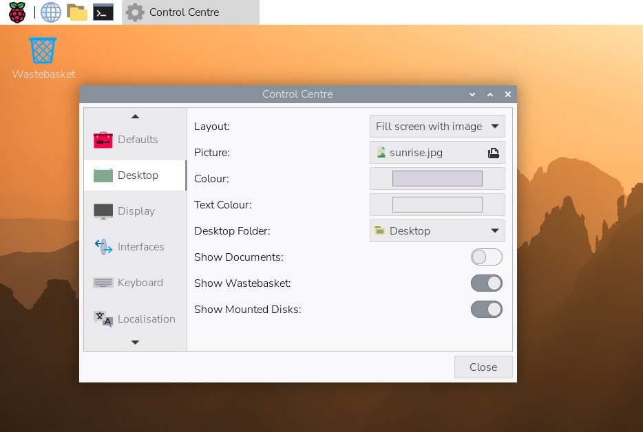 raspberry-pi-os-desktop-control-center