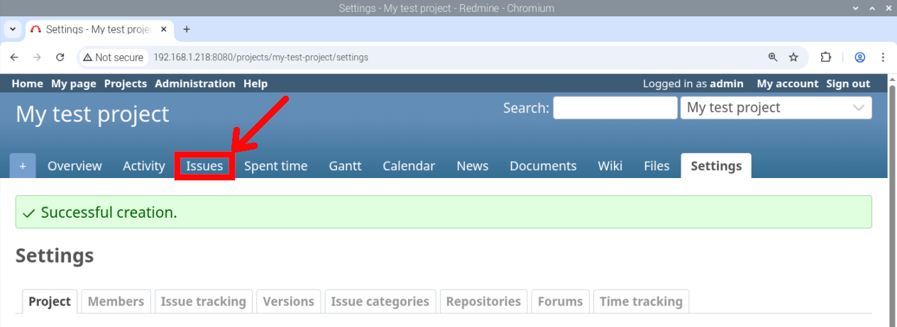 redmine-raspberry-pi-issues-link