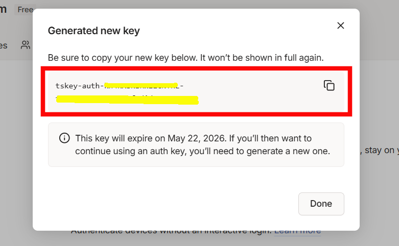 tailscale-raspberry-pi-copy-auth-key